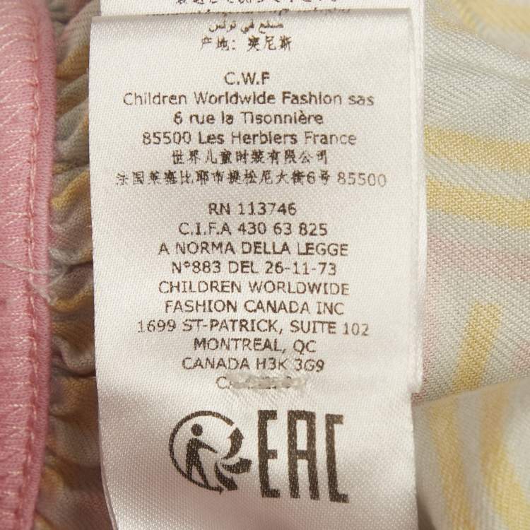 Pre Owned Lanvin Kids Pink Logo Print Cotton Dress 14 Yrs 