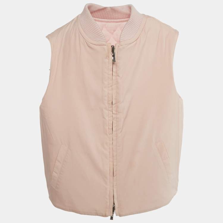 Pre Owned Loro Piana Kids Pink Cashmere and Synthetic Reversible Vest 6Yrs