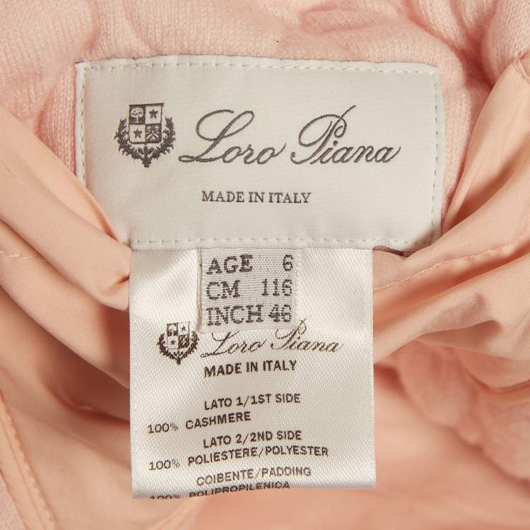 Pre Owned Loro Piana Kids Pink Cashmere and Synthetic Reversible Vest 6Yrs