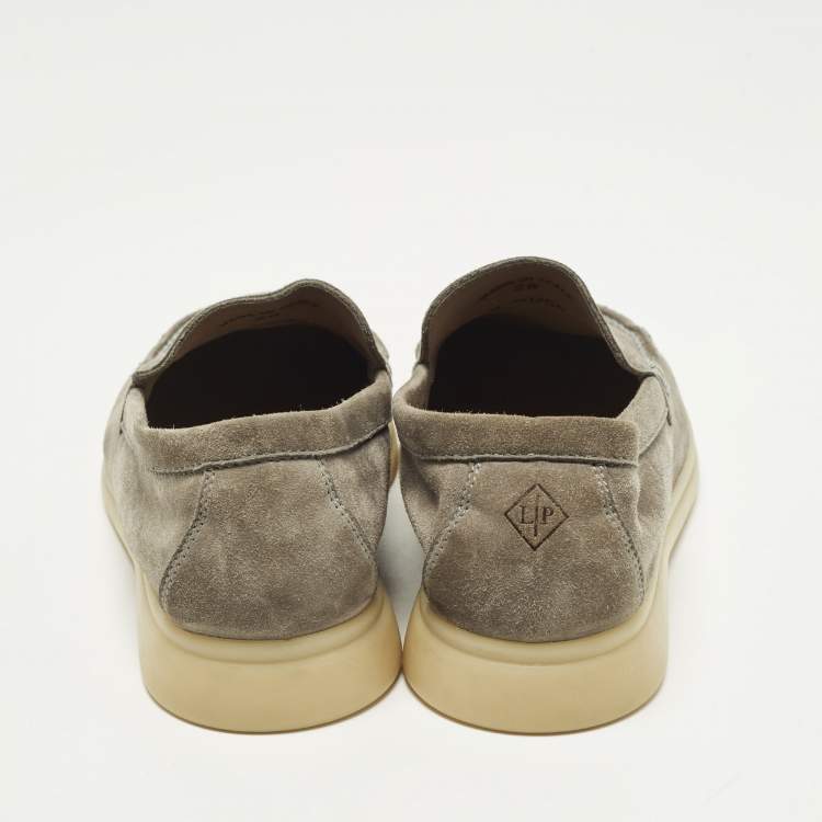 Pre Owned Loro Piana Summer Walk Size 28 Grey Suede Loafers
