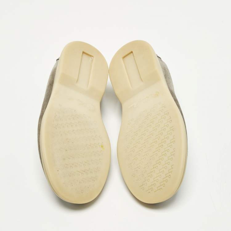 Pre Owned Loro Piana Summer Walk Size 28 Grey Suede Loafers