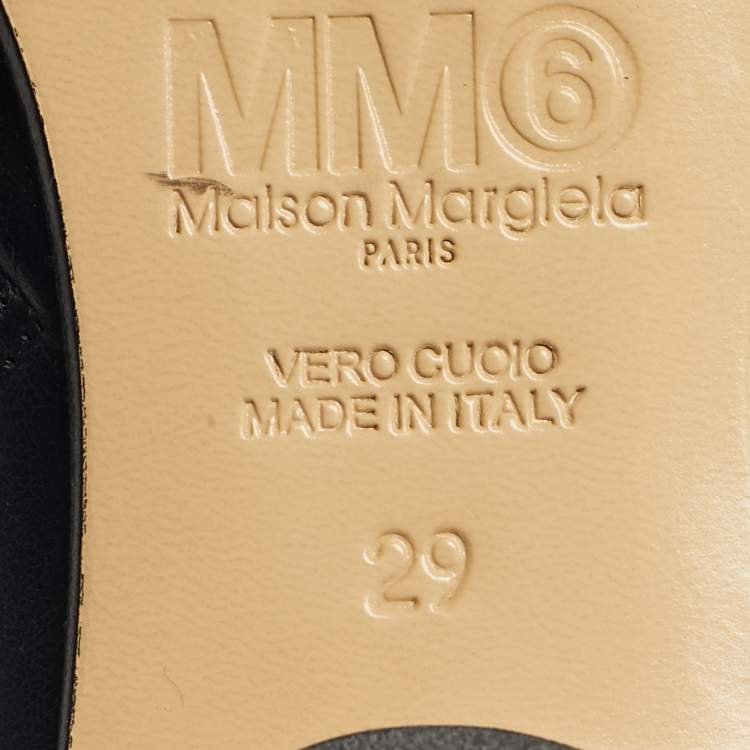 Pre Owned Maison Martin Margiela Black Leather Ankle Boots Size 29