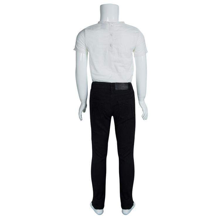 Pre Owned Little Marc Jacobs Black Zip Detail Skinny Jeans 6 Yrs