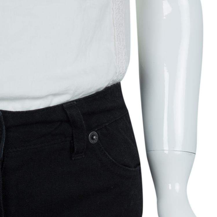 Pre Owned Little Marc Jacobs Black Zip Detail Skinny Jeans 6 Yrs