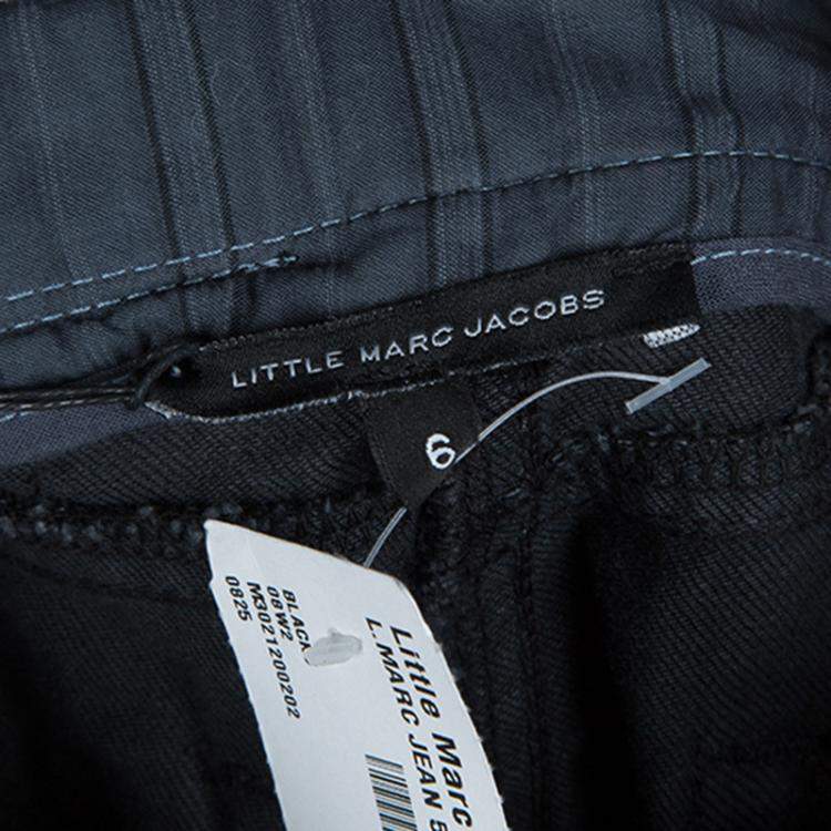 Pre Owned Little Marc Jacobs Black Zip Detail Skinny Jeans 6 Yrs
