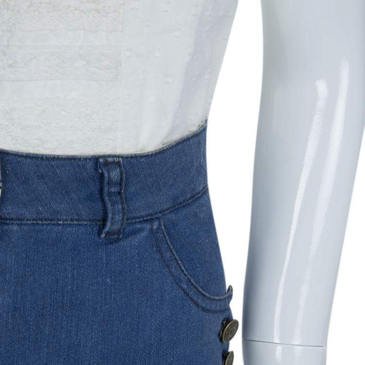 Pre Owned Little Marc Jacobs Indigo Denim Mini Skirt 10 Yrs