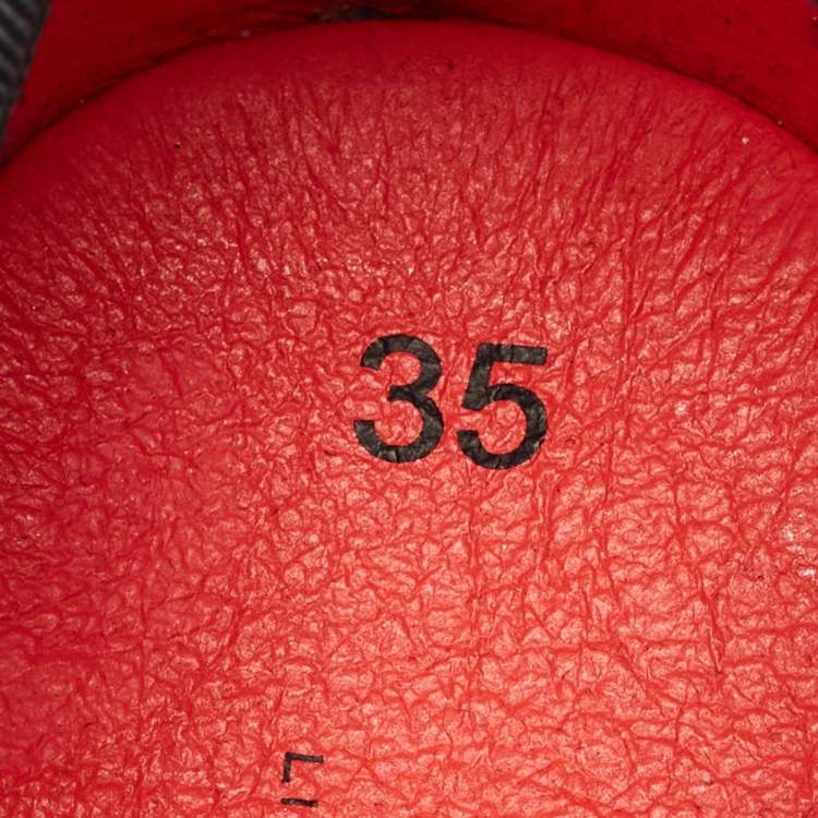 Pre Owned Marc Jacobs Red/White Leather Mouse Ballet Flats Size 35