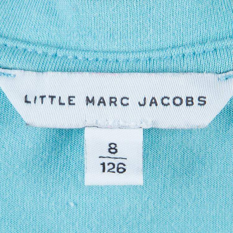 Pre Owned Little Marc Jacobs Blue Graphic Print Short Sleeve T Shirt 8 Yrs