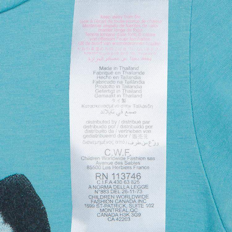 Pre Owned Little Marc Jacobs Blue Graphic Print Short Sleeve T Shirt 8 Yrs