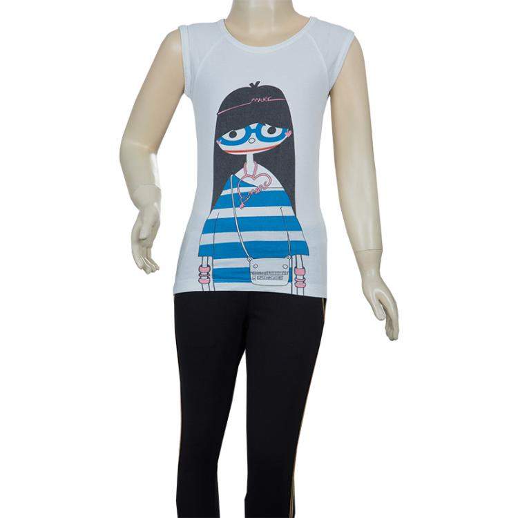 Pre Owned Little Marc Jacobs White Graphic Print T Shirt 6 Yrs