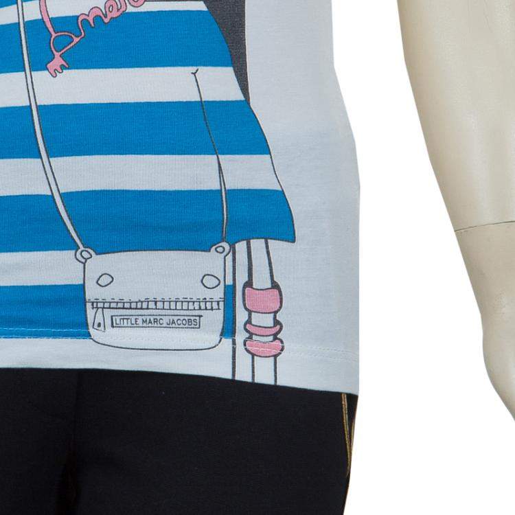 Pre Owned Little Marc Jacobs White Graphic Print T Shirt 6 Yrs