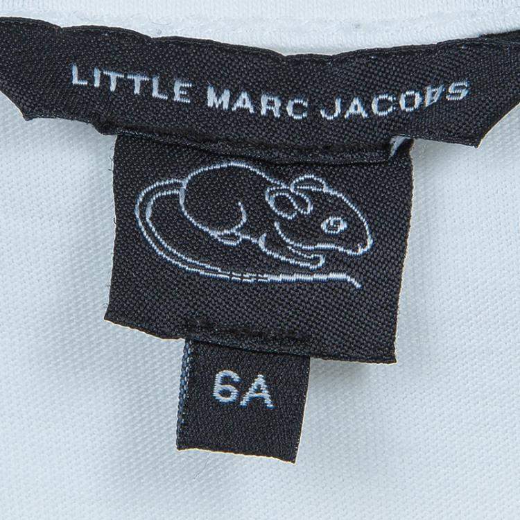 Pre Owned Little Marc Jacobs White Graphic Print T Shirt 6 Yrs