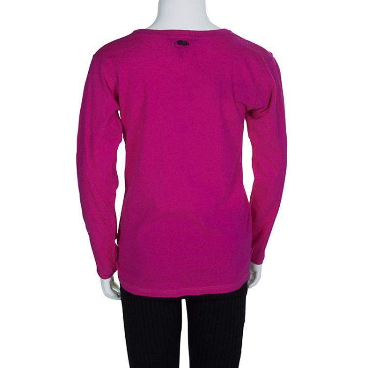 Pre Owned Little Marc Jacobs Pink Printed  Long Sleeve T-Shirt 8 Yrs