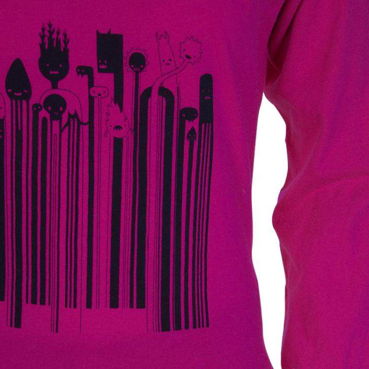 Pre Owned Little Marc Jacobs Pink Printed  Long Sleeve T-Shirt 8 Yrs