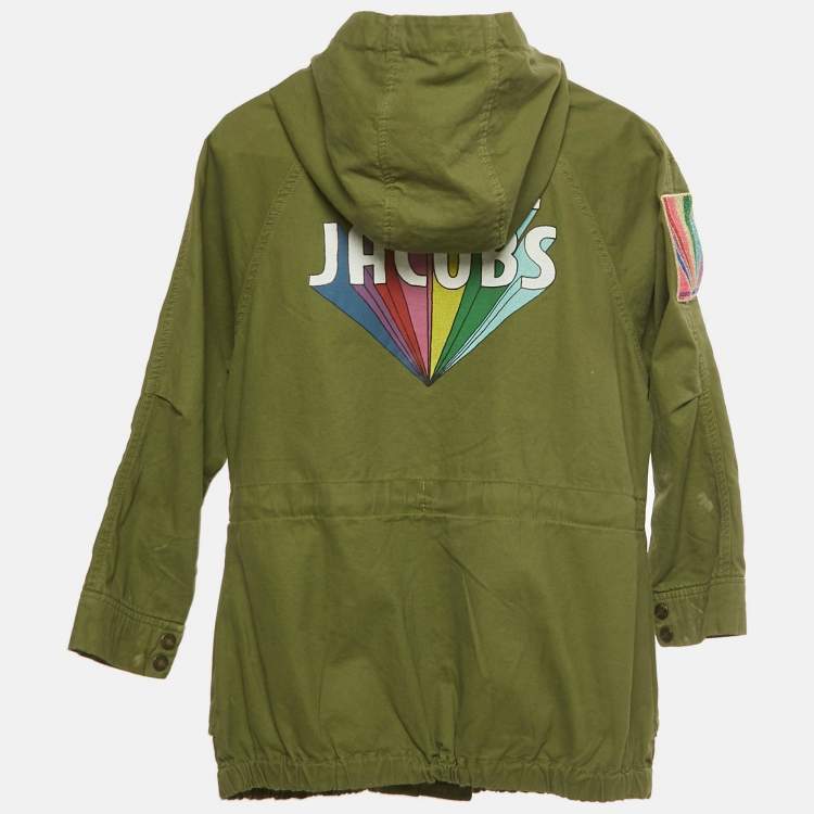 Pre Owned Little Marc Jacobs Green Heart Applique Cotton Jacket 10Yrs