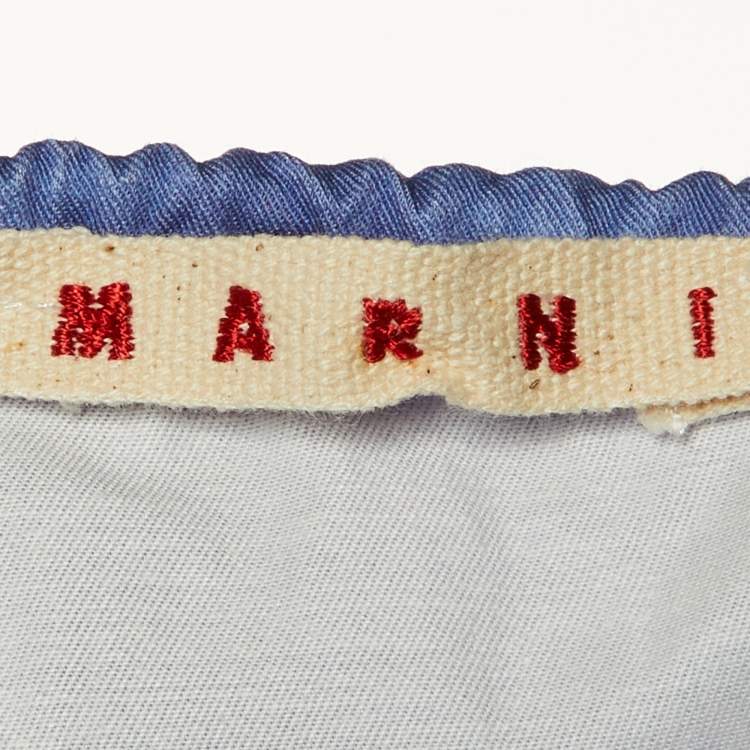 Pre Owned Marni Kids Blue Printed Cotton Skirt Size 6Yrs