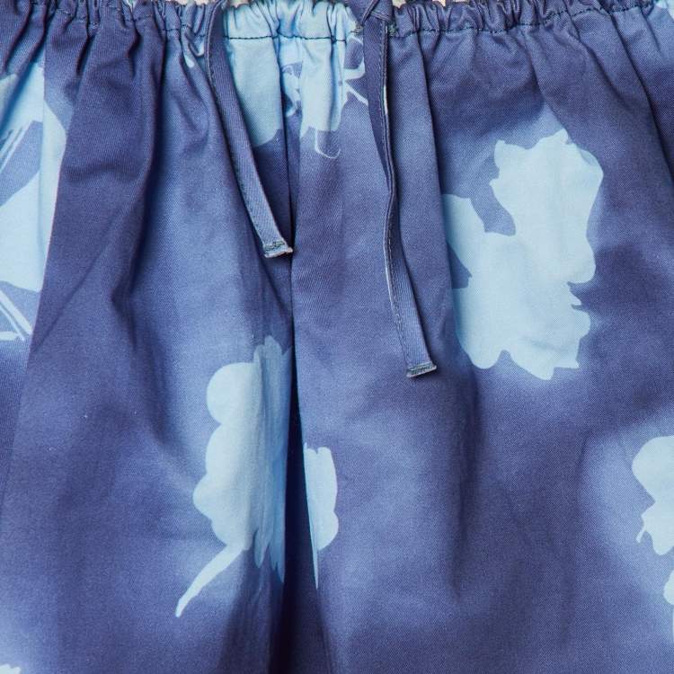 Pre Owned Marni Kids Blue Printed Cotton Skirt Size 6Yrs