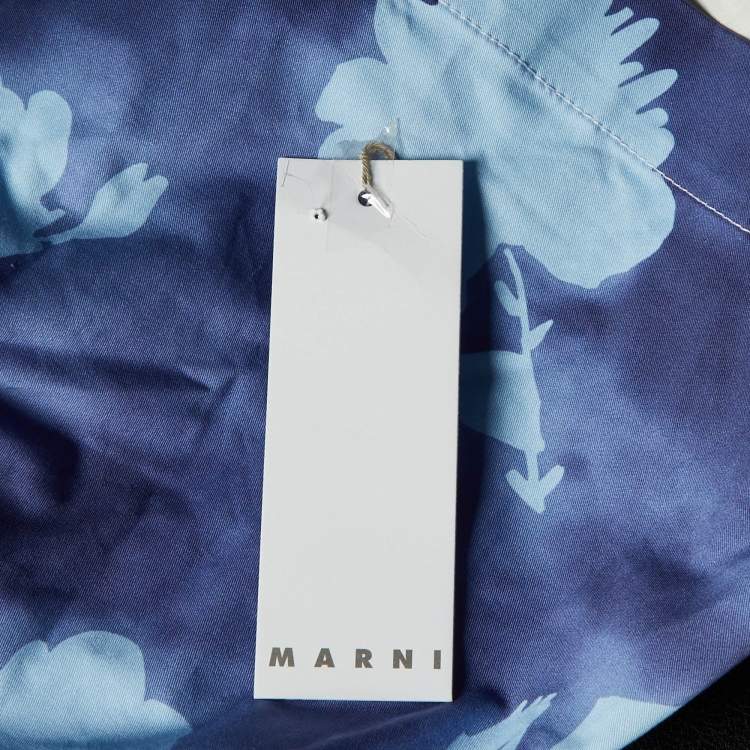 Pre Owned Marni Kids Blue Printed Cotton Skirt Size 6Yrs