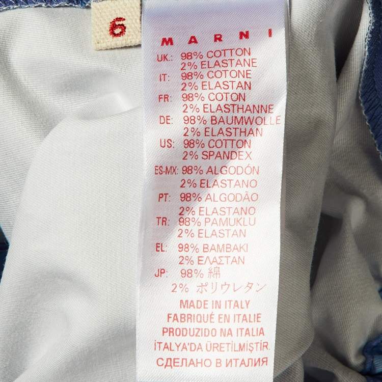 Pre Owned Marni Kids Blue Printed Cotton Skirt Size 6Yrs