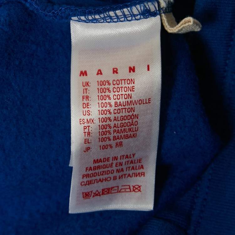 Pre Owned Marni Blue Floral Embroidered Cotton Knit Dress 8 Yrs
