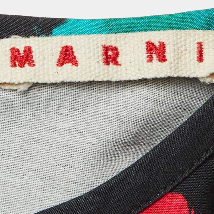 Pre Owned Marni Kids Black Printed Cotton Dress 10 Yrs 