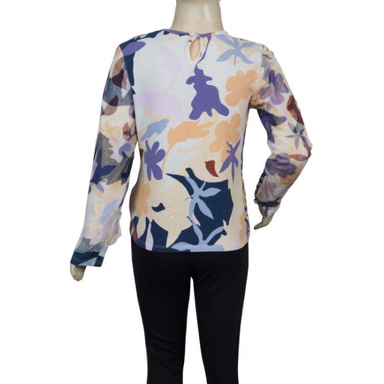 Pre Owned Missoni Multicolor Mesh Applique Long Sleeve T-Shirt 8 Yrs