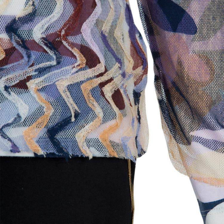 Pre Owned Missoni Multicolor Mesh Applique Long Sleeve T-Shirt 8 Yrs