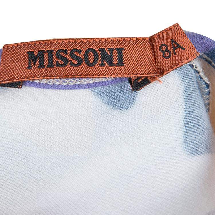 Pre Owned Missoni Multicolor Mesh Applique Long Sleeve T-Shirt 8 Yrs