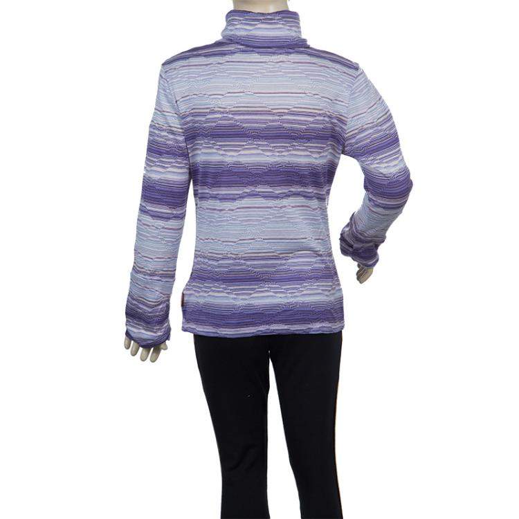 Pre Owned Missoni Purple Striped Long Sleeve Collared T-Shirt 10 Yrs