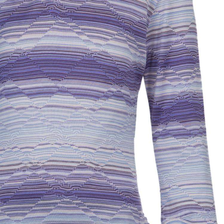 Pre Owned Missoni Purple Striped Long Sleeve Collared T-Shirt 10 Yrs