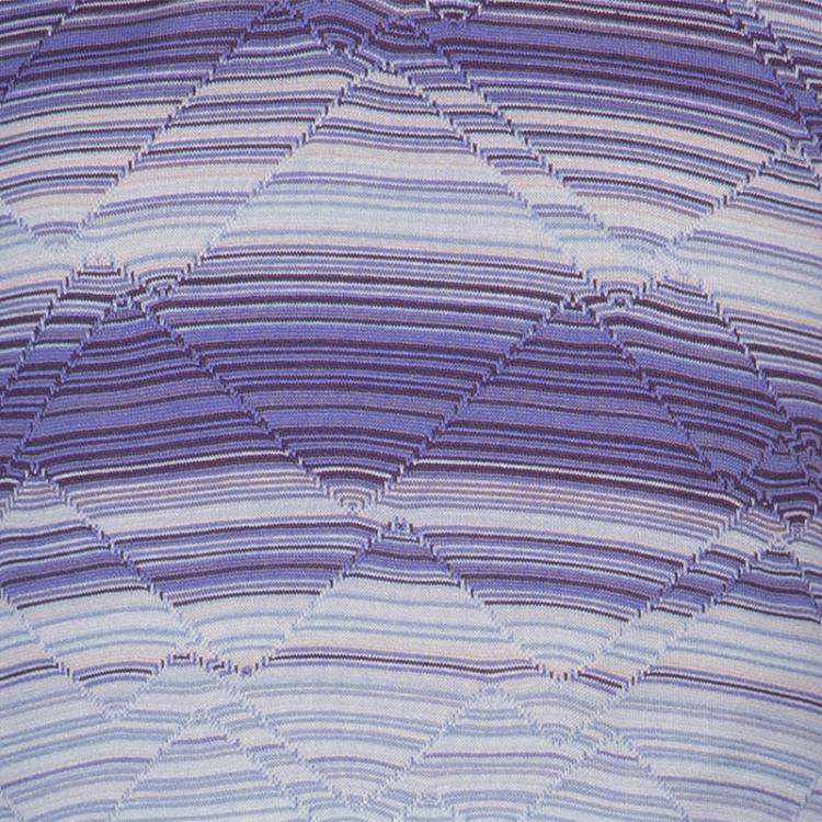Pre Owned Missoni Purple Striped Long Sleeve Collared T-Shirt 10 Yrs