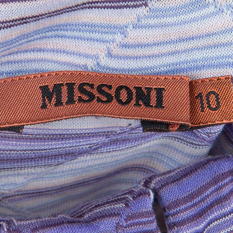 Pre Owned Missoni Purple Striped Long Sleeve Collared T-Shirt 10 Yrs