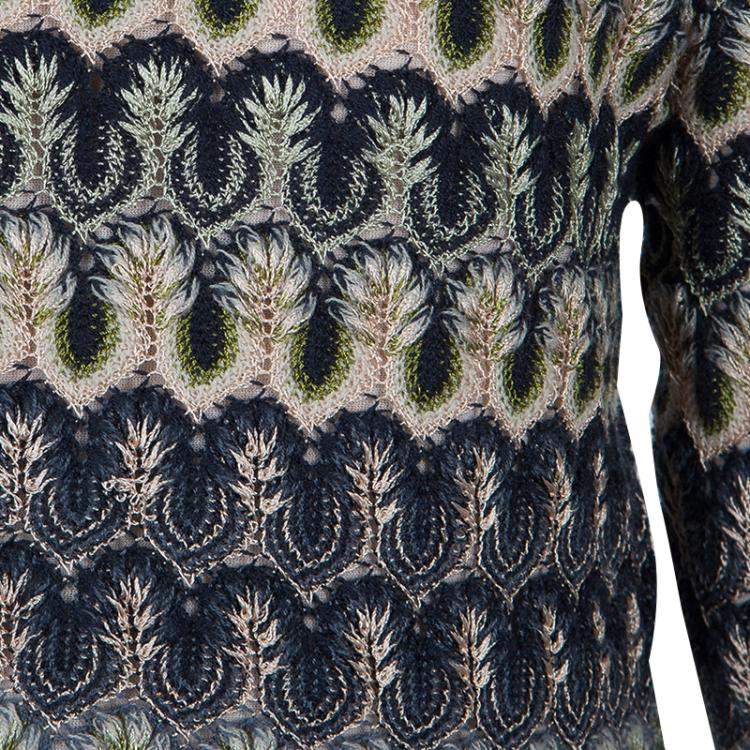 Pre Owned Missoni Multicolor Crochet Embroidered Long Sleeve Sweater 4 Yrs
