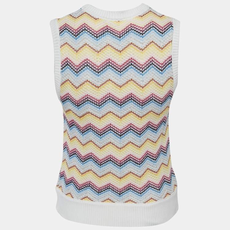 Pre Owned Missoni Kids Multicolor Chevron Knit Gilet 14 Yrs
