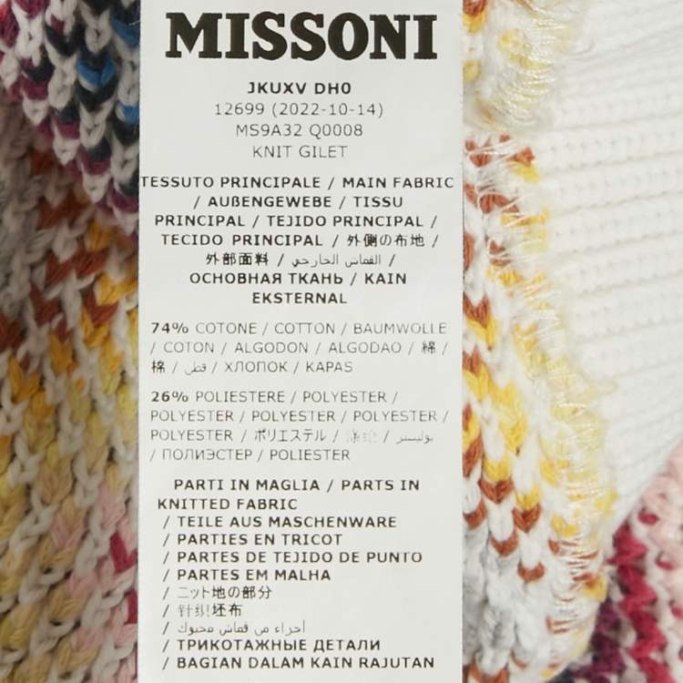 Pre Owned Missoni Kids Multicolor Chevron Knit Gilet 14 Yrs