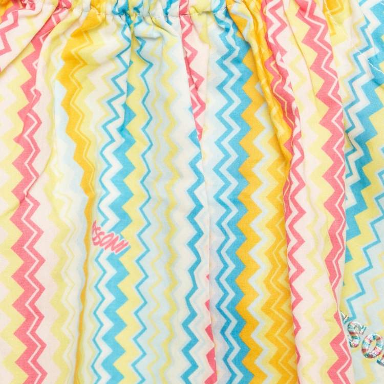 Pre Owned Missoni Multicolor Zig Zag Print Cotton Top 6Yrs