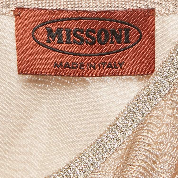 Pre Owned Missoni Kids Beige Lurex Knit and Tulle Dress 10Yrs