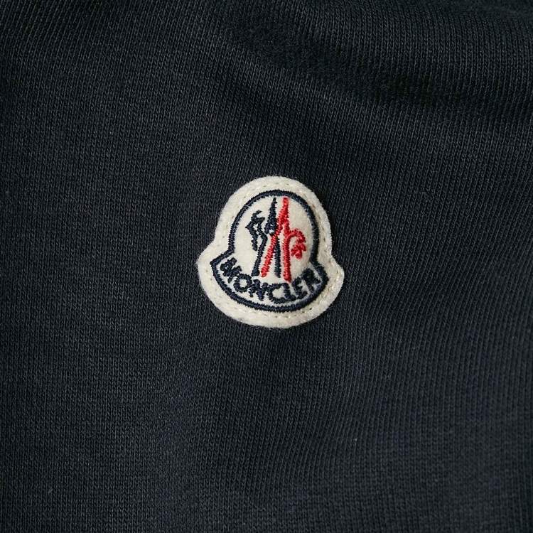 Pre Owned Moncler Kids Navy Blue Printed Cotton Hoodie Sweatshirt 10 Yrs