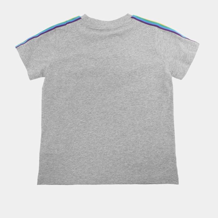 Pre Owned Moncler Grey Jersey Logo Patch T-Shirt 6 Yrs