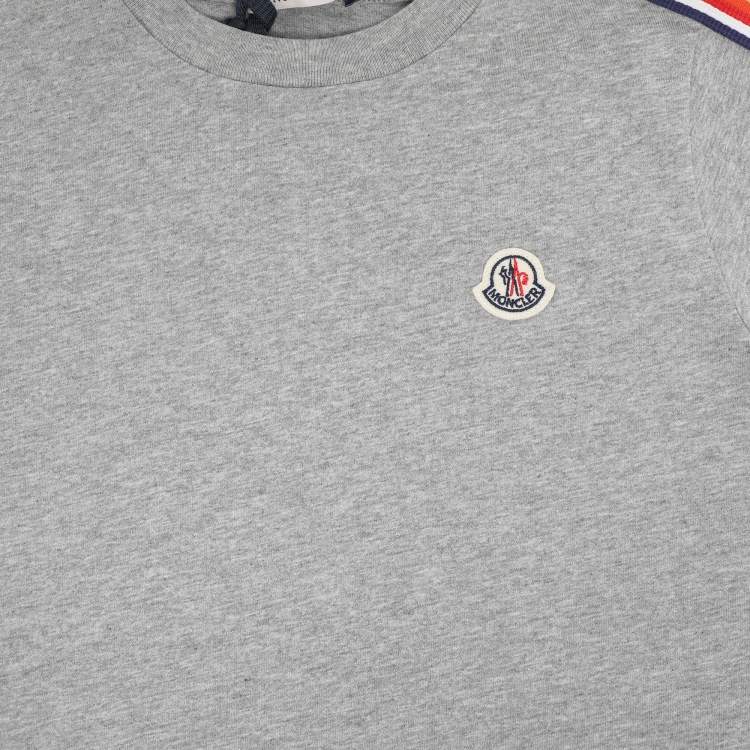 Pre Owned Moncler Grey Jersey Logo Patch T-Shirt 6 Yrs