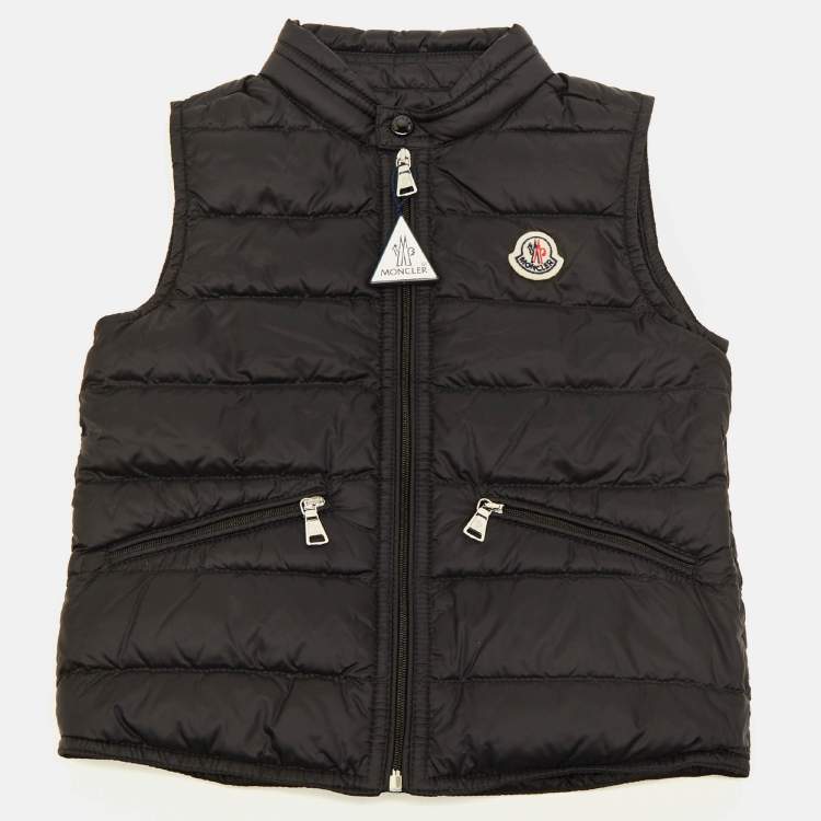Pre Owned Moncler Kids Black Synthetic Down Gilet 4Yrs