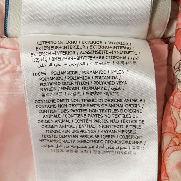 Pre Owned Moncler Kids Pink Floral Print Nylon Puffer Jacket 12Yrs 