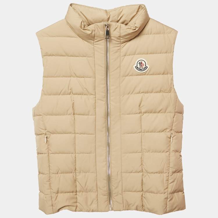 Pre Owned Moncler Beige Synthetic Down Gilet 10Yrs