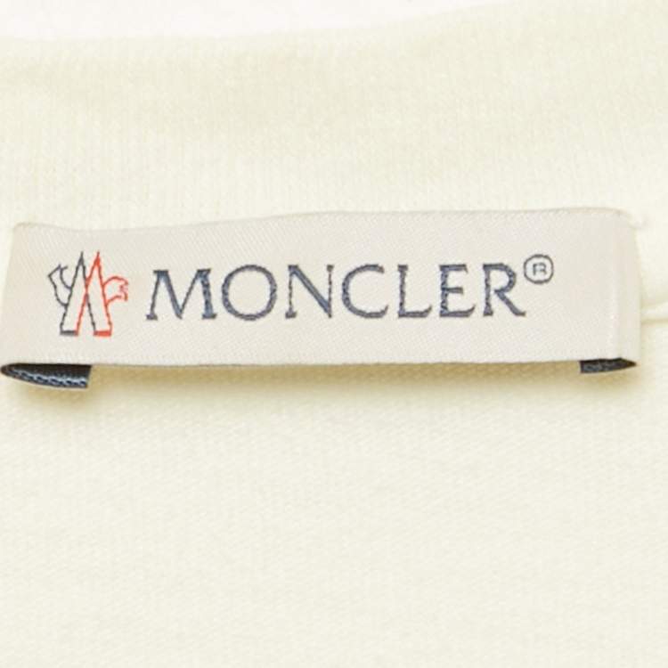 Pre Owned Moncler Kids Off White Printed Jersey T-Shirt 12 Yrs 