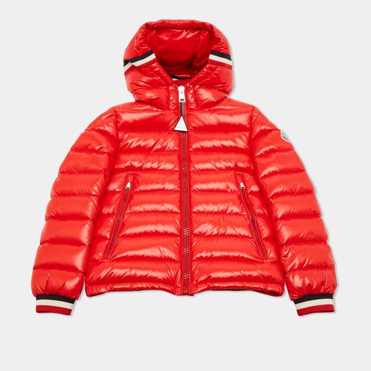 مملوكة مسبقًا Moncler Red Nylon Quilted Jacket 10Yrs
