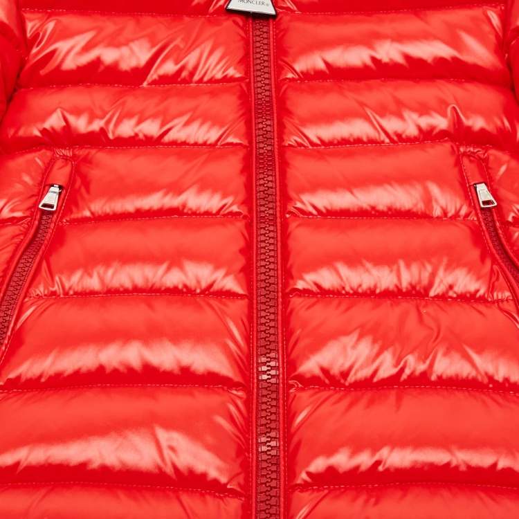 مملوكة مسبقًا Moncler Red Nylon Quilted Jacket 10Yrs