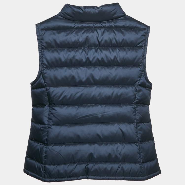Pre Owned Moncler Navy Blue Nylon New Amaury Packable Down Jacket 4Yrs