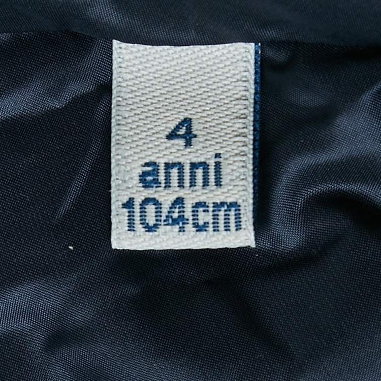 Pre Owned Moncler Navy Blue Nylon New Amaury Packable Down Jacket 4Yrs