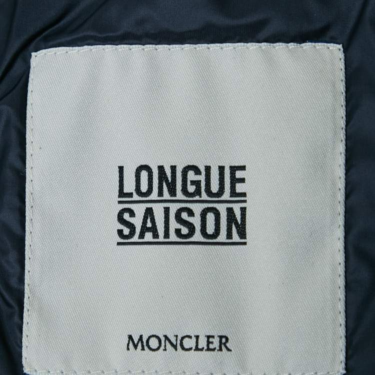 Pre Owned Moncler Navy Blue Nylon New Amaury Packable Down Jacket 4Yrs