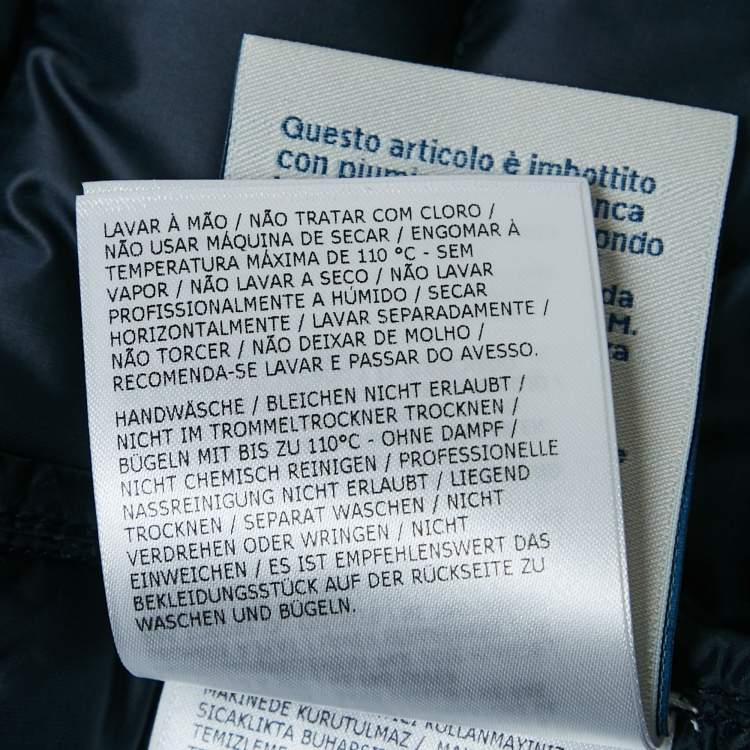 Pre Owned Moncler Navy Blue Nylon New Amaury Packable Down Jacket 4Yrs